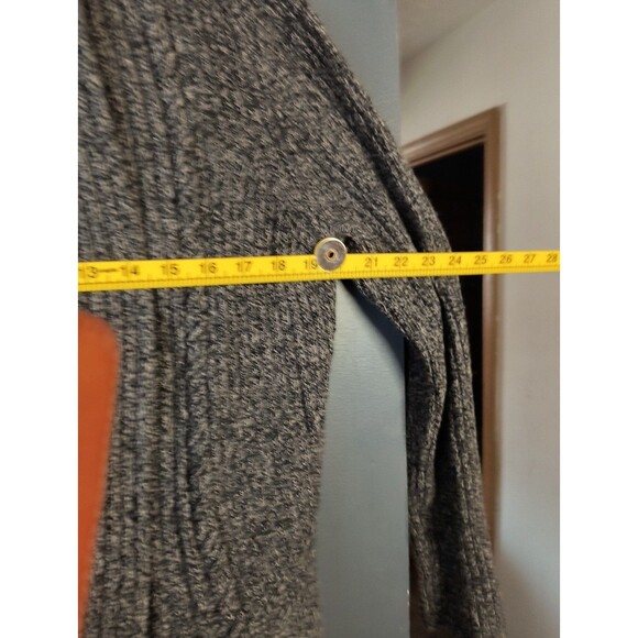 Anthropologie CANARY Cardigan Wool Sweater Gray  Ribbed Tunic Medium - Picture 6 of 8